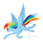  2012 alpha_channel blue_feathers blue_fur cutie_mark dalagar equine feathered_wings feathers female feral flying friendship_is_magic fur hair hooves mammal multicolored_hair my_little_pony nude pegasus pink_eyes rainbow_dash_(mlp) rainbow_hair simple_background solo transparent_background wings 