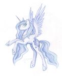  2012 blue_eyes cutie_mark dalagar equine feathered_wings feathers female feral friendship_is_magic hooves horn mammal my_little_pony nude princess_luna_(mlp) simple_background sketch smile white_background winged_unicorn wings 