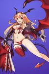  :d artist_name bare_shoulders blonde_hair breasts bridal_gauntlets demon_girl demon_tail granblue_fantasy hairband heart_cutout highres horns long_hair looking_at_viewer lord_of_vermilion lord_of_vermilion_iii medium_breasts milia_(lord_of_vermilion) navel open_mouth panties pointy_ears red_eyes side-tie_panties single_thighhigh smile solo succubus tail thighhighs underwear wings yukimura_tsubame 