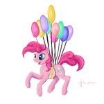  2012 alpha_channel balloon blue_eyes cutie_mark dalagar equine eyelashes female feral friendship_is_magic hair hooves mammal my_little_pony pink_hair pinkie_pie_(mlp) simple_background smile solo transparent_background 