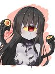  artist_name bare_shoulders black_hair breasts cyclops extra_eyes frown gazer_(monster_girl_encyclopedia) grey_skin l4no long_hair looking_to_the_side monster_girl monster_girl_encyclopedia one-eyed red_eyes small_breasts solo tentacles upper_body yellow_sclera 
