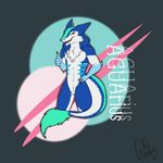  aguarius anthro blue_fur fur lilmissmetalmouth looking_at_viewer male sergal smile thumbs_up white_fur 