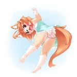  anthro bd_collie blush butt canine chest_tuft clothing cub dog female flat_chested mammal panties red_eyes sex smile solo tuft underwear upskirt young 