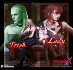  2girls 3d black_hair blonde_hair breasts cleavage devil_may_cry devil_may_cry_4 lady_(devil_may_cry) sitting trish_(devil_may_cry) 