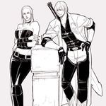  1boy 1girl breasts cleavage dante_(devil_may_cry) devil_may_cry devil_may_cry_4 large_breasts long_hair trish_(devil_may_cry) 