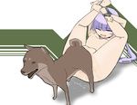  bestiality bound breasts buta_otoko canine cum cum_inside dog duo female female_on_feral feral hair human human_on_feral interspecies long_hair male male/female mammal nipples nude penetration purple_hair pussy pussy_juice restrained sex small_breasts spread_legs spreading 