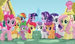  2016 apple_bloom_(mlp) applejack_(mlp) blonde_hair blue_eyes blue_feathers blue_fur cutie_mark cutie_mark_crusaders_(mlp) dragon earth_pony equine feathered_wings feathers female feral fluttershy_(mlp) friendship_is_magic fur green_eyes group hair hair_bow hair_ribbon hat horn horse long_hair male mammal multicolored_hair my_little_pony pegasus pink_hair pinkie_pie_(mlp) pony purple_eyes purple_fur purple_hair rainbow_dash_(mlp) rainbow_hair rarity_(mlp) red_hair ribbons scalie scootaloo_(mlp) shutterflyeqd smile spike_(mlp) starlight_glimmer_(mlp) sweetie_belle_(mlp) twilight_sparkle_(mlp) two_tone_hair unicorn winged_unicorn wings young 