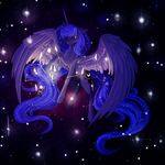  blue_eyes blue_feathers blue_fur blue_hair cutie_mark dalagar equine feathered_wings feathers female feral friendship_is_magic fur hair hooves horn mammal my_little_pony nude princess_luna_(mlp) solo winged_unicorn wings 