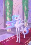 2015 dalagar day equine feathered_wings feathers female feral friendship_is_magic fur hair hooves horn inside mammal multicolored_hair my_little_pony nude pink_eyes princess_celestia_(mlp) solo standing white_feathers white_fur winged_unicorn wings 