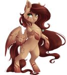  alpha_channel brown_hair cutie_mark equine eyelashes fan_character feathered_wings feathers featureless_crotch female feral green_eyes hair hooves jewelry mammal my_little_pony necklace nude pegasus silentwulv simple_background smile solo standing tan_feathers transparent_background wings 