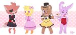  2014 avian bear bird bonnie_(fnaf) canine chica_(fnaf) chicken clothed clothing crossdressing female five_nights_at_freddy&#039;s fox foxy_(fnaf) freddy_(fnaf) lagomorph male mammal rabbit sunnynoga tagme video_games 