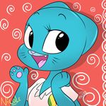  2015 anthro blue_fur cartoon_network cat clothed clothing fangs feline female fur looking_over mammal mature_female mother nicole_watterson open_mouth parent pink_nose razska smile solo the_amazing_world_of_gumball tongue whiskers 