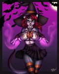  anthro areola big_breasts bourbon_(artist) breasts clothed clothing female hat looking_at_viewer magic mammal mouse nipples pussy rodent solo wide_hips witch_hat xxmteexx 
