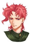  earrings face gakuran jewelry jojo_no_kimyou_na_bouken kakyouin_noriaki kuzen male_focus portrait purple_eyes red_hair school_uniform solo stardust_crusaders 