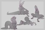  anus ass_up breasts butt claws conditional_dnp ears_back female hand_on_knee head_down kneeling looking_at_viewer nipples nude open_mouth pink_eyes presenting pussy raised_tail reptile scalie sefeiren sitting sketch spread_legs spreading thick_tail tongue 