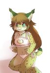  cat_lingerie clothing feline female fur green_fur kemono lingerie lynx mammal sunnynoga teenager yelow_eyes young 