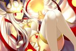  bare_shoulders breasts cleavage convenient_leg crown detached_sleeves dress dress_of_heaven fate/grand_order fate_(series) full_body gloves glowing highres holy_grail_(fate) impossible_clothes irisviel_von_einzbern irisviel_von_einzbern_(caster) large_breasts long_hair looking_at_viewer paperfinger red_eyes short_dress side_slit silver_hair sleeveless sleeveless_dress sleeves_past_wrists smile solo thighhighs white_dress white_gloves white_legwear wide_sleeves zettai_ryouiki 