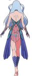  1girl ass barefoot blue_hair breasts butt_crack highres large_breasts monster_girl nipples queen&#039;s_blade queen&#039;s_blade_grimoire solo thigh_gap tina_(queen&#039;s_blade) underwear 