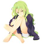  green_hair inazuma_eleven inazuma_eleven_(series) legs long_hair male_focus midorikawa_ryuuji otoko_no_ko pinstripe_pattern solo striped yaeko_kuroi yellow_eyes 