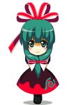  animated animated_gif front_ponytail green_eyes green_hair hair_ribbon kagi kagiyama_hina non-web_source ribbon smile solo swaying touhou transparent_background 