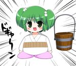  bad_id bad_pixiv_id bucket emphasis_lines green_eyes green_hair kirby_(series) kisume kyokutou_hentai_samurai parody short_hair solo touhou twintails wooden_bucket 