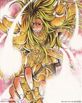  aries_shion armor blonde_hair gold_armor gold_saint long_hair male_focus open_mouth red_eyes saint_seiya saint_seiya:_the_lost_canvas solo teshirogi_shiori 