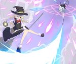  aho ba_gua battle broom danmaku duel hat highres kirisame_marisa mini-hakkero multiple_girls nazrin sky spell_card touhou trigram undefined_fantastic_object witch_hat 