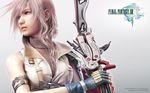  belts cute female final_fantasy final_fantasy_xiii gloves lightning long_hair pink_hair realistic solo square_enix sword wallpaper weapon 