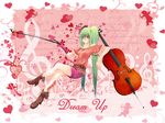 belt boots casual cello crossed_legs ctt green_eyes green_hair hat hatsune_miku instrument long_hair mini_hat mini_top_hat sitting smile solo thighhighs top_hat twintails vocaloid zettai_ryouiki 