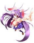  absurdres animal_ears bunny_ears full_body highres long_hair necktie purple_hair red_eyes red_neckwear reisen_udongein_inaba rutile solo thighhighs touhou transparent_background 