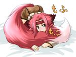  animal_ears blush blushing code_geass fox fox_ears fox_tail foxgirl green_eyes kallen_stadtfeld karen_kouzaki kitsune kitsunemimi pink_hair red_hair redhead tail 