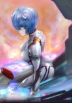  artist_name ayanami_rei bangs blue_hair bodysuit bracer breasts closed_mouth cowboy_shot expressionless from_side gloves hair_between_eyes headgear impossible_bodysuit impossible_clothes looking_at_viewer medium_breasts neon_genesis_evangelion pilot_suit plugsuit red_eyes short_hair solo tecnomayro turtleneck white_bodysuit 