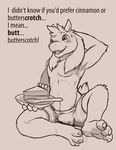  2016 anthro armpits asriel_dreemurr blush boss_monster boxers_(clothing) bulge caprine claws clothed clothing digital_media_(artwork) english_text fluffy fluffy_tail food fur goat hand_behind_head horn long_ears male mammal open_mouth partially_clothed simple_background sitting smile solo sweat sweatdrop text the_secret_cave topless tuft undertale underwear video_games white_fur white_tail 