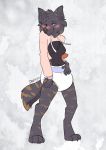  anthro diaper dracky female signature simple_background standing 