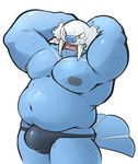  anthro areola armpits black_nipples bulge clothing maldu male mammal marine moobs musclegut muscular nintendo nipples pinniped pok&eacute;mon raised_arm simple_background solo standing underwear video_games walrein walrus white_background 