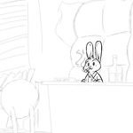  anthro black_and_white cigar clothed clothing disney female july_hopps_(mistermead) lagomorph mammal monochrome rabbit replytoanons solo zootopia 