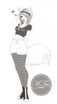  &lt;3 anthro canine clothed clothing female fox lipstick looking_at_viewer mammal monochrome smile solo standing wide_hips xxmteexx 