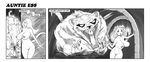  anthro big_breasts breasts comic duo english_text feline female feral huge_breasts male mammal monochrome nude open_mouth pussy rat rodent teeth text wide_hips zaftigbunnypress 