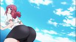  1girl animated animated_gif ass beachball hip_attack keijo!!!!!!!! red_hair subtitled toyoguchi_non 