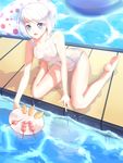  :o absurdres aoi_kao_(lsz7106) bad_feet bangs blue_eyes breasts cameltoe caustics collarbone dango day eyebrows eyebrows_visible_through_hair feet food fruit full_body groin highres holding innertube kneeling leaning_forward looking_at_viewer old_school_swimsuit one-piece_swimsuit open_mouth original outdoors plate polka_dot pool poolside puddle school_swimsuit see-through shadow short_hair sitting small_breasts soles solo spread_legs surprised swept_bangs swimsuit taut_clothes wagashi wariza water wet wet_clothes white_hair white_school_swimsuit white_swimsuit 