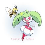  gen_7_pokemon nanake open_mouth pink_eyes pokemon pokemon_(creature) pokemon_(game) pokemon_sm ribombee scarf steenee wings 