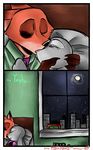  absurd_res anthro bed canine charlotteray close clothed clothing comic disney duo eyes_closed female fox hi_res judy_hopps kissing lagomorph male mammal moon nick_wilde night rabbit romantic_couple zistopia zootopia 