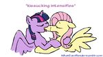  2016 animated duo equine eyes_closed fellatio female feral fluttershy_(mlp) friendship_is_magic hair horn kissing mammal my_little_pony oral pegasus penis pink_hair saliva saliva_string sex tongue tongue_out twilight_sparkle_(mlp) what whateverbender winged_unicorn wings 