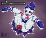  2016 animatronic ballora_(fnafsl) blush breasts butt candylady clothed clothing crown digital_media_(artwork) ear_piercing erect_nipples eyes_closed female five_nights_at_freddy&#039;s hair human humanoid machine mammal nipples not_furry penetration piercing pussy robot sex_toy simple_background sister_location skirt spread_legs spreading text tiara tongue tongue_out topless vaginal vaginal_penetration vibrator video_games 