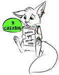  2016 anthro book canine clothed clothing fox fur furrytiger_2012 green_eyes line_art mammal meme monochrome paws renar ring russian_text sad simple_background sketch solo text white_background 