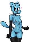  &lt;3 anthro bikini blue_fur breasts cartoon_network cat cerebropodrido clothing collar digital_media_(artwork) feline female fur globes legwear looking_at_viewer mammal micro_bikini navel nicole_watterson solo swimsuit the_amazing_world_of_gumball thigh_highs whiskers 