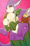  .hack 2016 absurd_res anthro areola armpits avante92 big_breasts blush breasts cat clothing digital_media_(artwork) feline female fur hi_res looking_at_viewer mammal mia_(.hack) nipples open_mouth purple_fur pussy simple_background smile solo video_games yellow_eyes 