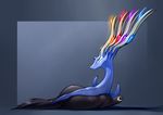  blue_eyes feral legendary_pok&eacute;mon lying nintendo nude pok&eacute;mon simple_background solo underpable video_games xerneas 