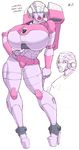  arcee autobot big_breasts big_lips breasts english_text female gideon huge_breasts lips machine not_furry simple_background solo standing text transformers 