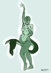  armpits breasts cleavage clothed clothing female hatebit lizard looking_at_viewer reptile scalie solo 